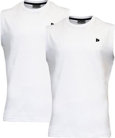 2-Pack Donnay - T-shirt zonder mouw (Stan) - Sportshirt - Heren - White (001) - maat S