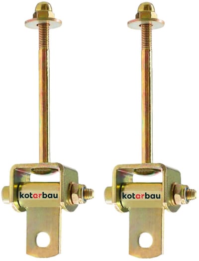 KOTARBAU® 2 Stuks Schommelhaak, Verzinkt Staal, ⌀ 9 x 215 mm, Goud, met Lager en Schroefdraad, Schommelhaak voor Houten Balken, Schommel Hanger