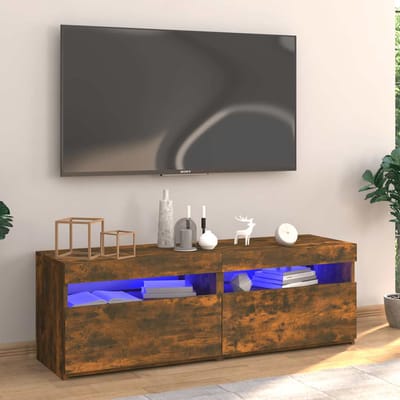 vidaXL - Tv-meubel - met - LED-verlichting - 120x35x40 - cm - gerookt - eikenkleurig