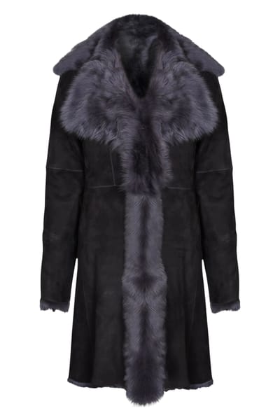 Grijze Toscaanse schapensuède leren trenchcoat voor dames - Celeste