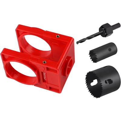 Kit d'installation de serrure de porte Ensemble de scies cloches pour serrure de bouton de porte Outils à main en acier au carbone avec guide