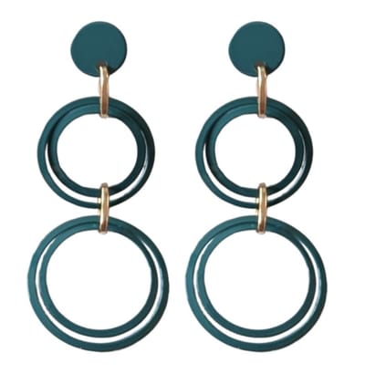 Oorbellen -Luna -groen goudkleur- Charme Bijoux