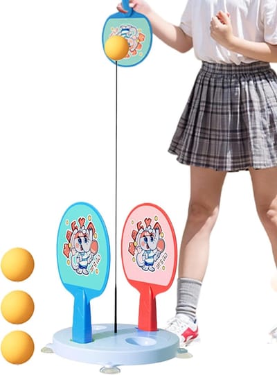 Tafeltennis Trainer - Pingpong Oefen Set - Vaardigheden Verbeteren - Elastische Schacht - 1 Meter Hoog - Blauw