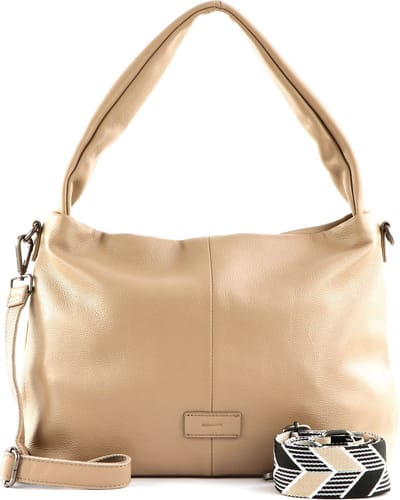 FREDsBRUDER Leren Schoudertas Fosa Hobo Bag Feather Grey Taupe