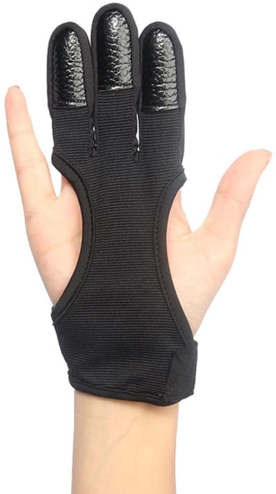 Cosensi- Boogschiethandschoenen 3-Vinger - Verstelbaar - Antislip - Beschermend - Zacht Nylon/Katoen - Inclusief 1 Handschoen - Boogschietuitrusting