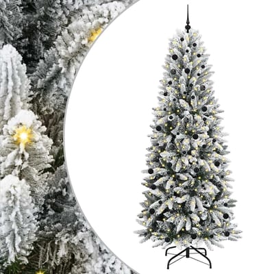 vidaXL - Kunstkerstboom - Wit - 240 - cm - PVC - en - plastic - en - staal - en - PE