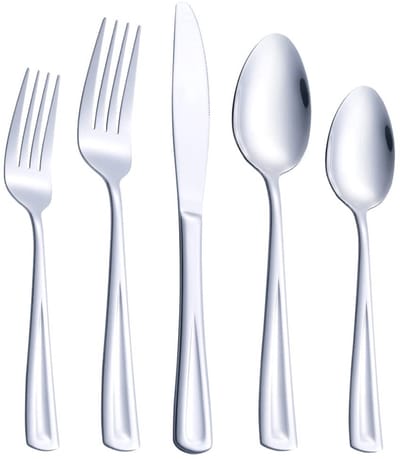Dailygoods - 40-delige bestekset voor 8 personen, roestvrij staal, vaatwasmachinebestendig