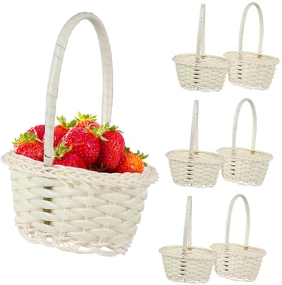 Dailygoody - Mini-manden - Gevlochten handgemaakte manden - Draagbare stijl - Verzamelmanden - Voor bruiloften en tuin - Set van 10