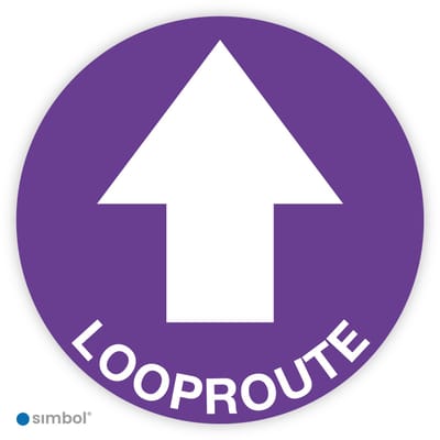 Simbol® - Vloerstickers Looproute met Pijl - Anti-Slip - Formaat ø 30 cm.