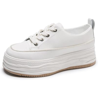 Diksoldige Witte Schoenen Dames Lente Nieuwe Casual Diksoldige Alles-matcher Hoogteverhogende Sport Board Schoenen 40 white