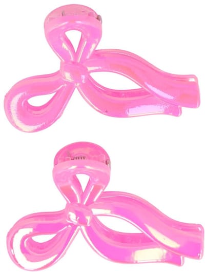 Haarsoires Haarspeld Haarklemmen 4,5cm – Strik – Parelmoer Roze – Set van 2 - Haarclip Klem - Hair Claw - voor Opsteken Haar - Hair Clip - Decoratieve Haaraccessoire