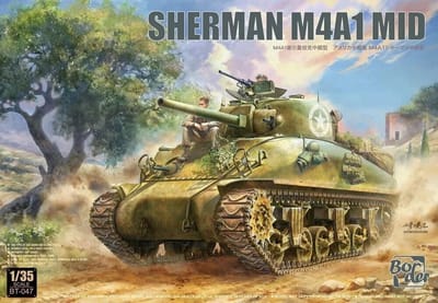 Border Model Modelbouwpakket Militaire voertuigen - BT047 Sherman M4A1 Mid - Tank Plastic - 1:35 - Modelbouw