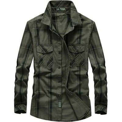 Heren Casual Overhemd Herfst Ruit Lange Mouw Overhemd Tooling Grote Maat Inch Overhemd 5XL gray