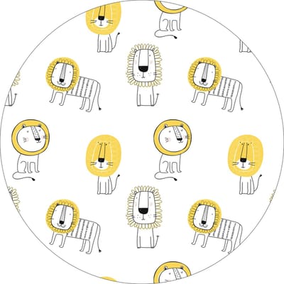 Vinyl |kinderkamer kleed rond | lion | 195 cm Rond | Ontdek het kinderbed kleed rond | Lion: een stijlvolle, duurzame aanvulling voor elke kinderkamer. PVC-vrij, hygiënisch en perfect voor een speelse sfeer. Maak je kamer compleet!