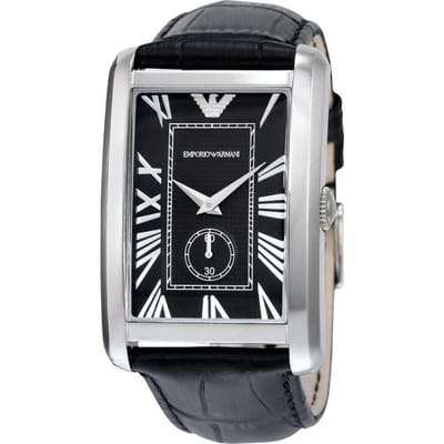 Emporio Armani AR1604 Rechthoekig Zwart Wijzerplaat Herenhorloge