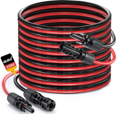 Verlengkabel voor zonnepanelen met waterdichte connectors - Zonnecabel 4mm²/6mm², 3m/5m/10m/15m