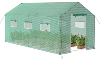 Duurzame Foliekas voor Groenten en Planten | Greenhouse met Rits en Vensters 4.5x2x2 m