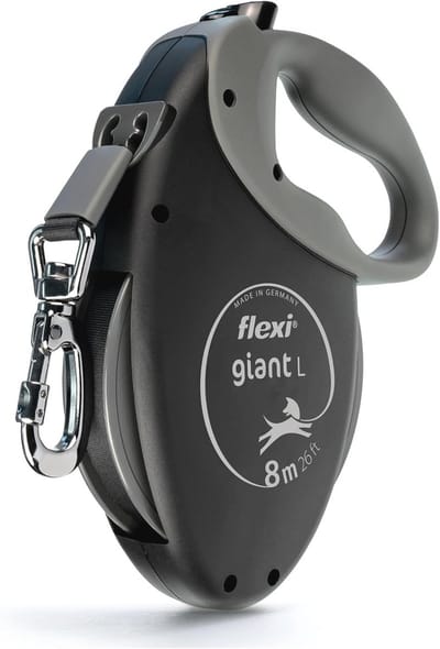 Intrekbare hondenriem 8m voor sterke honden tot 25 kg, verhoogde zichtbaarheid neonkleurige riem met ergonomisch remsysteem