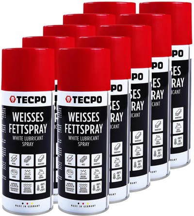 Spuitvet Wit - Vetspray Smeermiddel - Bewegende Delen - Hoge Kruipwerking - 10 x 400 ml