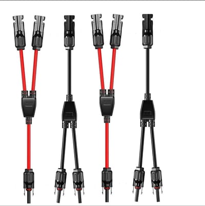 Y-splitter geschikt voor zonne-energiekabels – 6 mm² Y-connector geschikt voor zonnepanelen, geschikt geschikt voor MMF- en FFM-connectoren in fotovoltaïsche systemen.