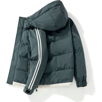 Nieuwe Heren Velours Verdikte Tweekleurige Katoenen Jas Heren Tweekleurige Katoenen Jas Heren Jas Met Capuchon Broodjas 4XL black