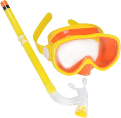 Snorkel Set Kinderen - Duikbril en Snorkel - Onderwater Ontdekken - Anti-Condens Vizier - One Size - Geel
