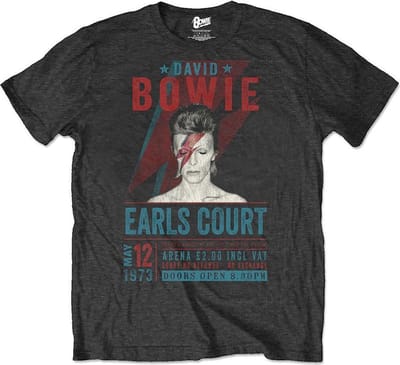 David Bowie - Earls Court '73 Heren T-shirt - Eco - L - Zwart