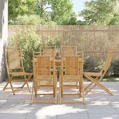 vidaXL - Opklapbare - stoelen, - 6 - stuks, - 46x66x99 - cm, - bamboe