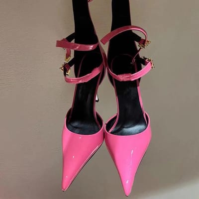Nieuwe Mode Gesp Pumps Dames Schoenen met Puntneus Dames Hak Hoge Hakken Dames Feest Jurk Schoenen Zapatos De Mujer Sandalen Dames 36 roze