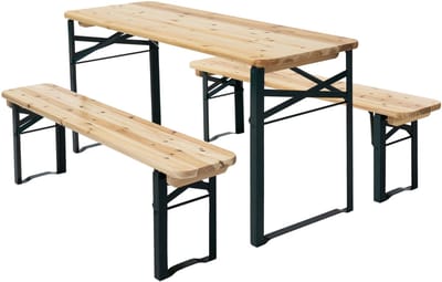 Opvouwbare kinderzitset, spar en staal, bruin, kinderzitset picknickbank ML design