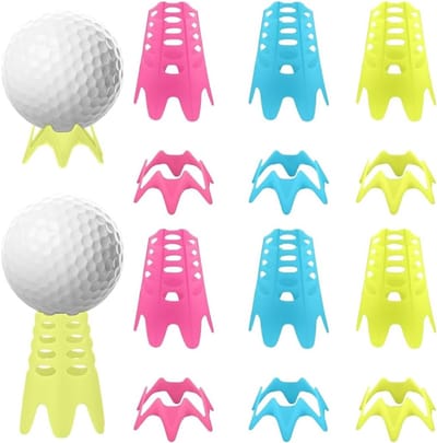 Herbruikbare roze golf-tees van kunststof, ideaal voor binnen en buiten, 12 stuks voor optimale prestaties