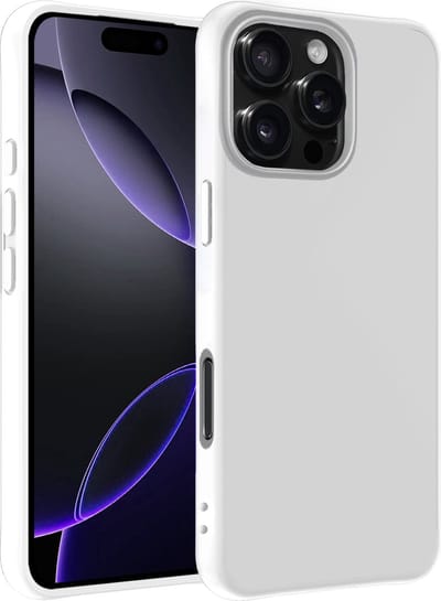 Hoesje - Geschikt voor Apple iPhone 16 Pro - Sterk & Shockproof - Siliconen Case - Hoes Cover - Telefoonhoes - Wit