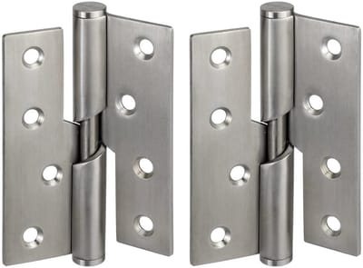 Dailygoods- Deurscharnieren RVS 100x75mm - Scharnieren voor rechtshandigen - Opstapfunctie 8mm - Inclusief montagemateriaal - Soepele opening en sliding - Goede afwerking roestvrij staal - Deurscharnier