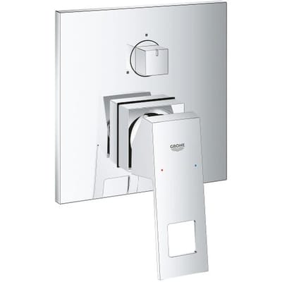 GROHE Eurocube inbouw douchekraan - Opbouwdeel - 3weg omstelling - Met bad optie - Chroom
