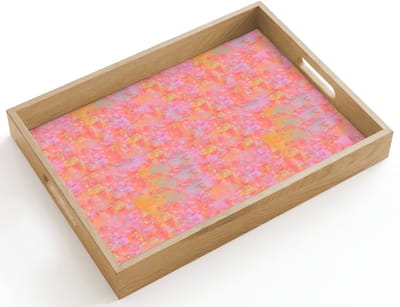 Dienblad hout 40x30 cm - Schootdienblad - Verf - Texturen - Pastel - Borrelplank rechthoek - Plateau dienbladen