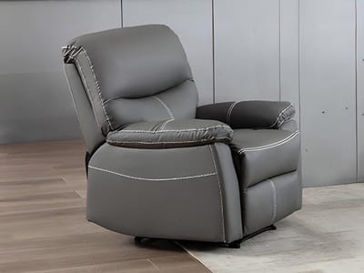 Vente-unique Fauteuil van grijze kunstleer CANBY