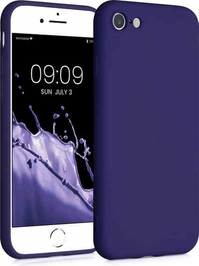 kwmobile telefoonhoesje geschikt voor Apple iPhone SE (2022) / iPhone SE (2020) / iPhone 8 / iPhone 7 - Hoesje voor smartphone - Back cover in fluweel blauw