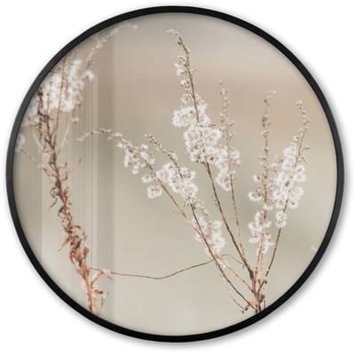 Poster in lijst Rond - Fotolijst 60x60 cm - Posters - Bloemen - Wit - Planten - Ronde posterlijst zwart - Decoratie - Wanddecoratie woonkamer - Muurdecoratie slaapkamer