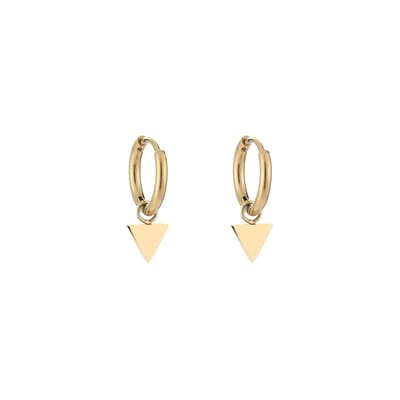House of Jewels - Driehoek Oorbellen Goudkleurig - Edelstaal