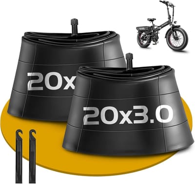 2 stuks 20 x 3.0 inch fiets binnenband - dik 20 inch binnenband met 2 bandenlichters - vervangende binnenband voor MTB / fietsbanden