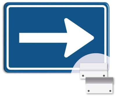 Verkeersbord Eenrichtingsweg Rechts - C04 - Weerbestendig Aluminium - 40x60 cm - Bevestiging: Met muur-/ wandmontage beugels