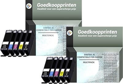 Huismerk Canon PGI550 / CLI551 XL inkt cartridges 2 x 5 kleuren Multipack (142 ml)
