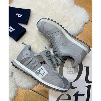 Echt Leer Forrest Gump Schoenen Dames Winter Nieuw Niche Kleurcontrast Stiksels Retro Casual Sports Hardloopschoenen 40 gray