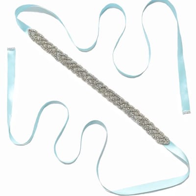 Bruidsriem met Strass Steentjes - Satijnen Ceintuur voor Avondjurken - Elegante Versiering - Perfect voor Bruiloften - SnelShoppen