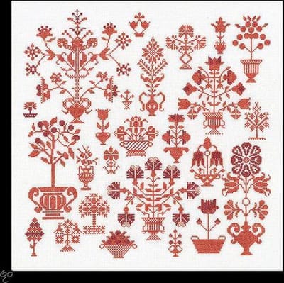 Thea Gouverneur - Borduurpakket met telpatroon - 2092A - Voorgesorteerde DMC Garens - Antieke Letters Merklap - Aida - 34 cm x 34 cm - DIY Kit