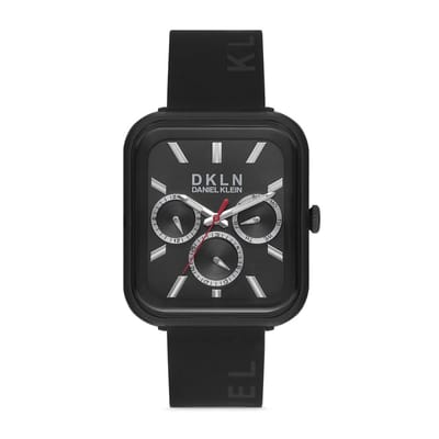 Daniel Klein DK.1.12648-2 - Horloge - Analoog - Mannen - Heren - siliconen band - vierkant - Zwart