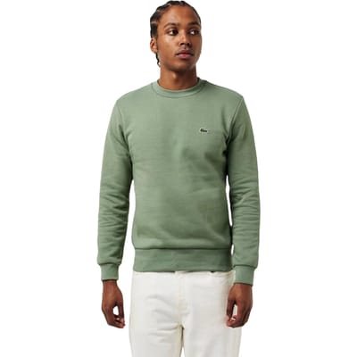Lacoste Heren Sweatshirt met Geborduurd Logo Fleece Crew Hals (Tijm Groen)