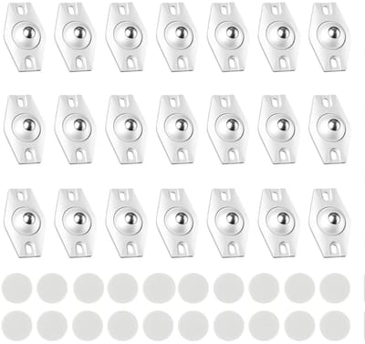 Dailygoods- Ball Rollers 20 Stuks - Zwenkwielen - Meubelwielen - Zelfklevend - Geschikt voor Kleine Meubels - Tot 20 kg Draagvermogen