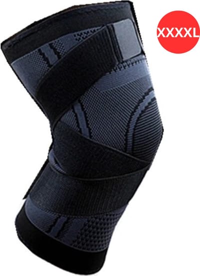 Bovista Kniebrace - Sportbrace Knie - Knee Sleeves - Knee Sleeves Powerlifting - Compressie Knie Brace - Knee Wraps - Knee Support - Dames - Heren - Zwart - Maat XXXXL