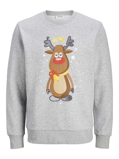 Jack & Jones Heren Kersttrui JJXMAS JOLLY Grijs - Maat L